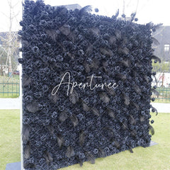 Aperturee - Aperturee Black Rose Artificial Flower Wall Birthday Decor