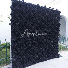 Aperturee - Aperturee Black Rose Faux Flower Backdrop For Birthday Decor