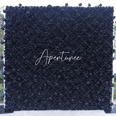 Aperturee - Aperturee Black Rose Faux Flower Backdrop For Birthday Decor