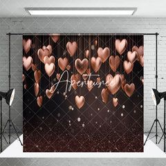 Aperturee - Aperturee Black Rose Gold Love Valentines Day Room Set Backdrop