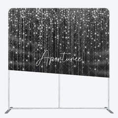 Aperturee - Aperturee Black Silver Glitter Dance Party Square Backdrop