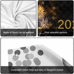 Aperturee - Aperturee Black Sparks Bokeh 2025 New Year Garage Door Banner