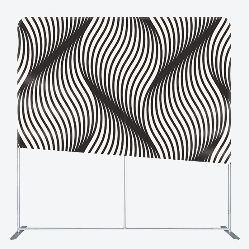 Aperturee - Aperturee Black White Abstract Illusion Backdrop Cover For Decor