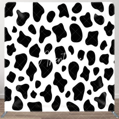 Aperturee - Aperturee Black White Cow Pattern Birthday Pillow Case Backdrop