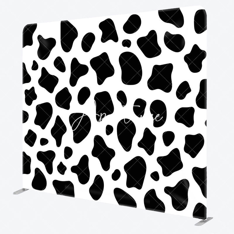 Aperturee - Aperturee Black White Cow Pattern Birthday Pillow Case Backdrop