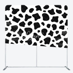 Aperturee - Aperturee Black White Cow Pattern Birthday Pillow Case Backdrop