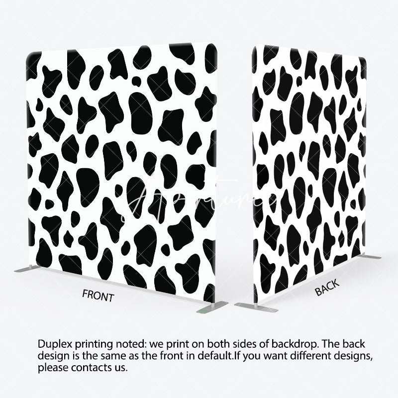 Aperturee - Aperturee Black White Cow Pattern Birthday Pillow Case Backdrop