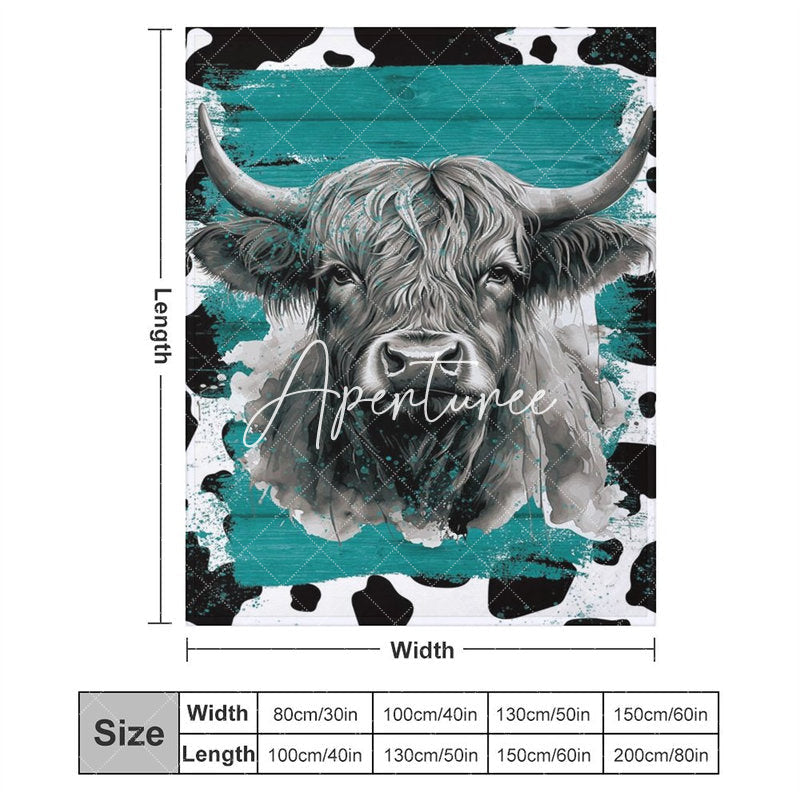 Aperturee - Aperturee Black White Cow Pattern Custom Blanket Gift