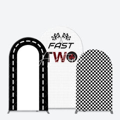 Aperturee - Aperturee Black White Plaid Racing Game Fast Two Arch Backdrop