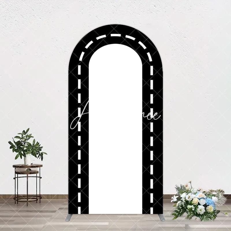 Aperturee - Aperturee Black White Plaid Racing Game Fast Two Arch Backdrop