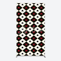 Aperturee - Aperturee Black White Rhombus Poker Birthday Rectangle Backdrop