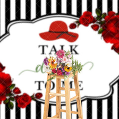 Aperturee - Aperturee Black White Stripe Rose Talk Derby To Me Backdrop