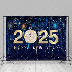 Aperturee - Aperturee Bloom Sparke Gold 2025 Clock Happy New Year Backdrop