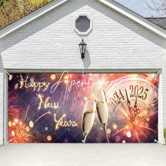 Aperturee - Aperturee Bloom Sparkle Clock 2025 New Year Garage Door Banner