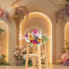 Aperturee - Aperturee Blooming Floral Arch Wall Boho Wedding Backdrop