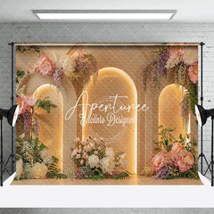 Aperturee - Aperturee Blooming Floral Arch Wall Boho Wedding Backdrop