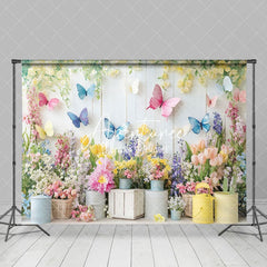 Aperturee - Aperturee Blooming Floral Butterfly Spring Vibe Backdrop