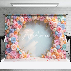 Aperturee - Aperturee Blooming Floral Garland Spring Photography Backdrop