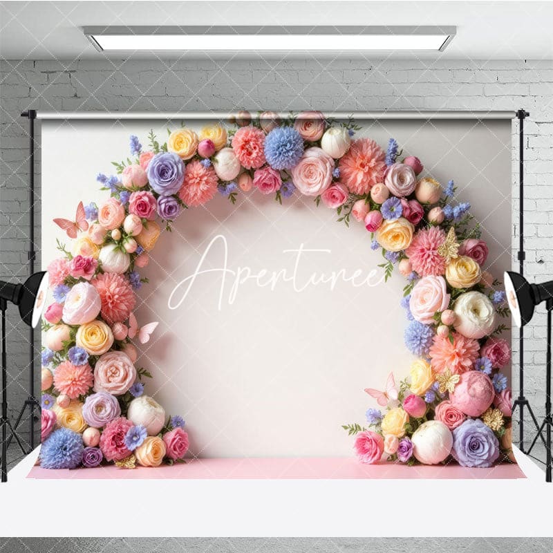 Aperturee - Aperturee Blooming Floral Garland Wedding Photography Backdrop