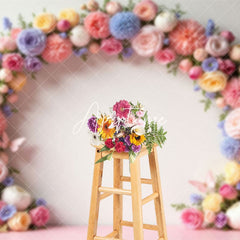 Aperturee - Aperturee Blooming Floral Garland Wedding Photography Backdrop