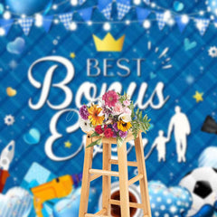 Aperturee - Aperturee Blue Best Bonus Dad Ever Happy Fathers Day Backdrop