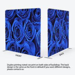 Aperturee - Aperturee Blue Blooming Dew Roses Valentines Day Backdrop Cover