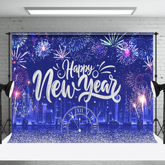 Aperturee - Aperturee Blue City Scenery Countdown New Year Party Backdrop