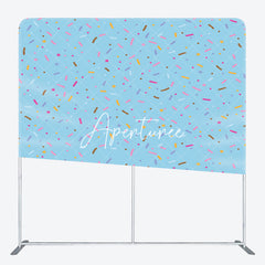 Aperturee - Aperturee Blue Colorful Candy Stars Square Tension Backdrop