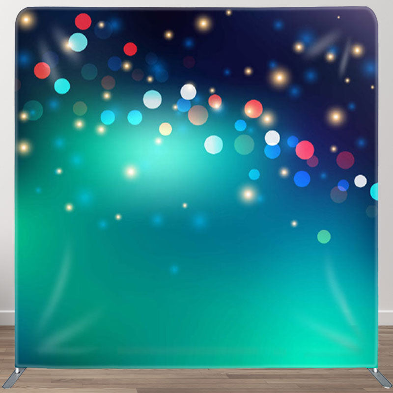 Aperturee - Aperturee Blue Green Gradient Neon Bokeh Backdrop For Party