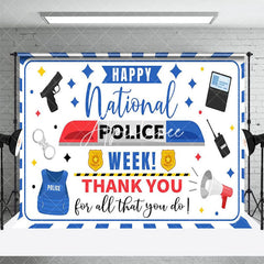 Aperturee - Aperturee Blue Happy National Police Week Thank You Backdrop