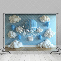 Aperturee - Aperturee Blue Hot Air Balloon Dreamscape Photography Backdrop