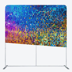 Aperturee - Aperturee Blue Orange Gradient Sequin Glitter Backdrop For Decor