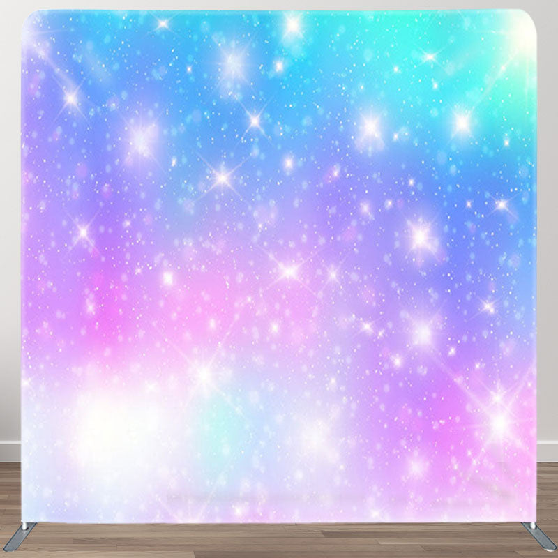 Aperturee - Aperturee Blue Pink Gradient Fantasy Glitter Backdrop Cover