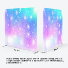 Aperturee - Aperturee Blue Pink Gradient Fantasy Glitter Backdrop Cover