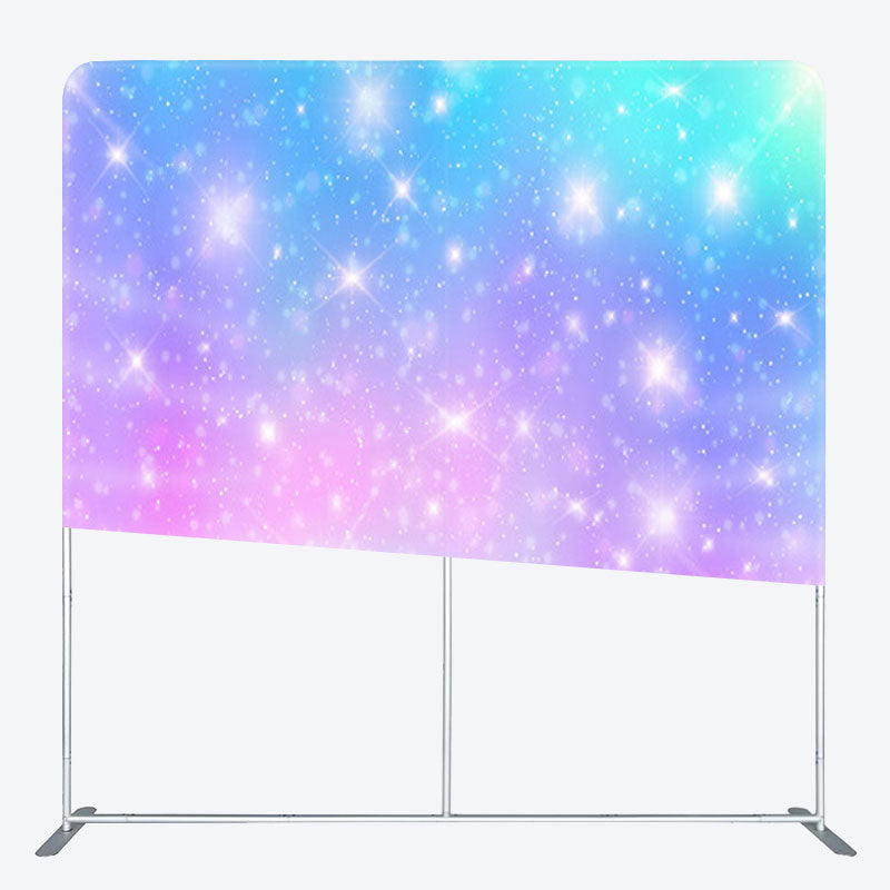 Aperturee - Aperturee Blue Pink Gradient Fantasy Glitter Backdrop Cover