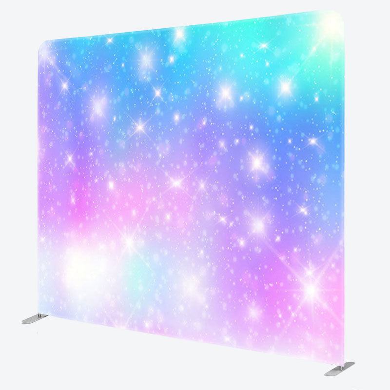 Aperturee - Aperturee Blue Pink Gradient Fantasy Glitter Backdrop Cover