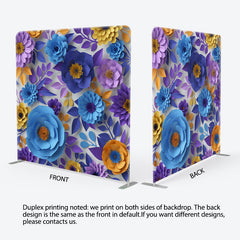 Aperturee - Aperturee Blue Purple Paper Flower Fabric Party Backdrop Cover