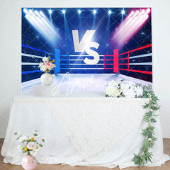 Aperturee - Aperturee Blue Red Boxing Ring Sport Baby Shower Backdrop