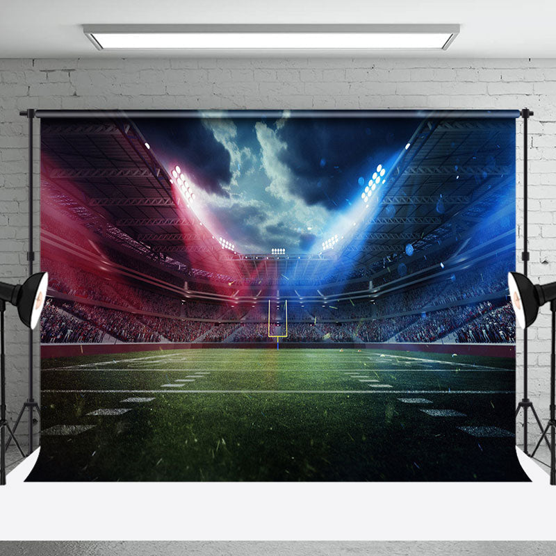 Aperturee - Aperturee Blue Red Spotlight Sports Stadium Party Backdrop