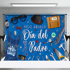 Aperturee - Aperturee Blue Rhombus Feliz Abuelo Dia Del Padre Backdrop