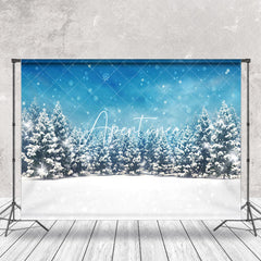 Aperturee - Aperturee Blue Sky Fantasy Snowy Pine Forest Winter Backdrop