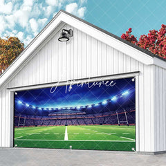 Aperturee - Aperturee Blue Sky Floodlit Grass Goal Garage Door Banner