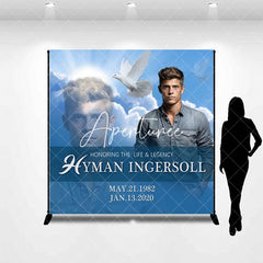 Aperturee - Aperturee Blue Sky Pigeon Custom Name Photo Memorial Backdrop