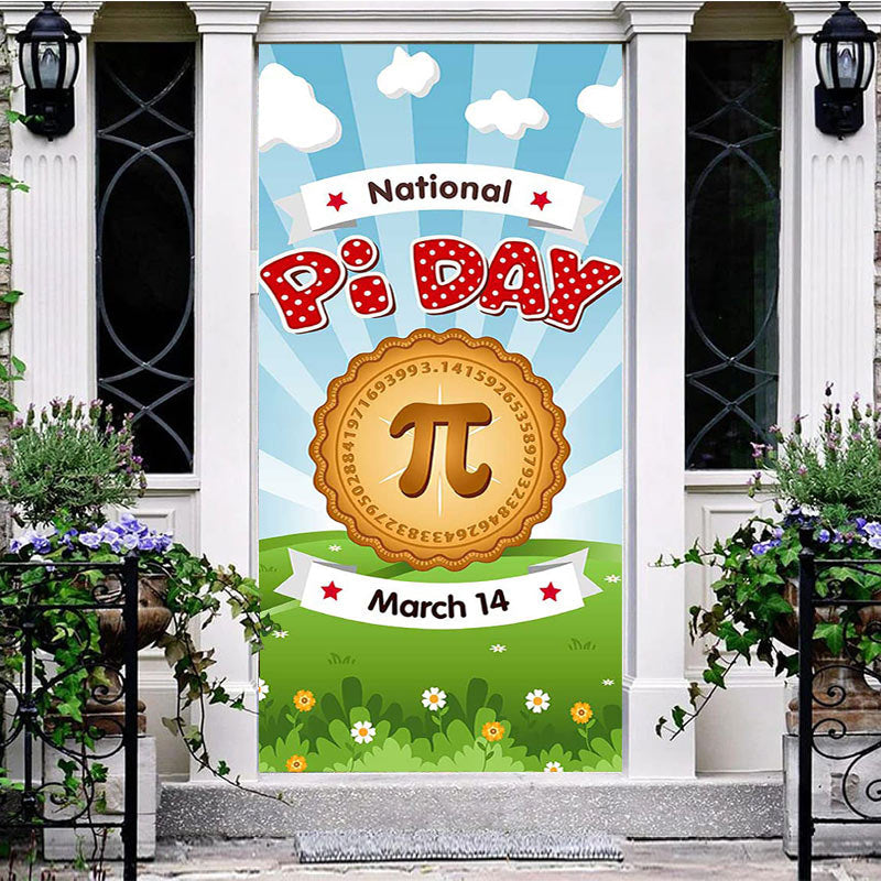 Aperturee - Aperturee Blue Sky Sunlight Grass National Pi Day Door Cover