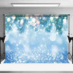 Aperturee - Aperturee Blue Snowy Snowflake Leaves Bokeh Christmas Backdrop