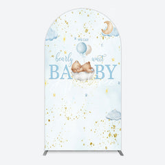 Aperturee - Aperturee Blue Star Night Bearly Wait Baby Shower Arch Backdrop