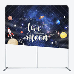 Aperturee - Aperturee Blue Starry Galaxy 2nd Birthday Pillow Case Backdrop