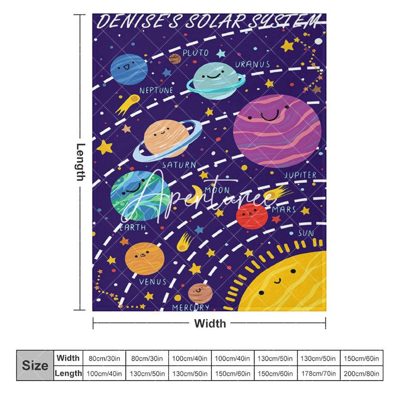 Aperturee - Aperturee Blue Starry Galaxy Solar System Custom Name Blanket