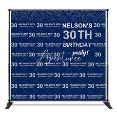 Aperturee - Aperturee Blue Step And Repeat Custom 30th Birthday Backdrop