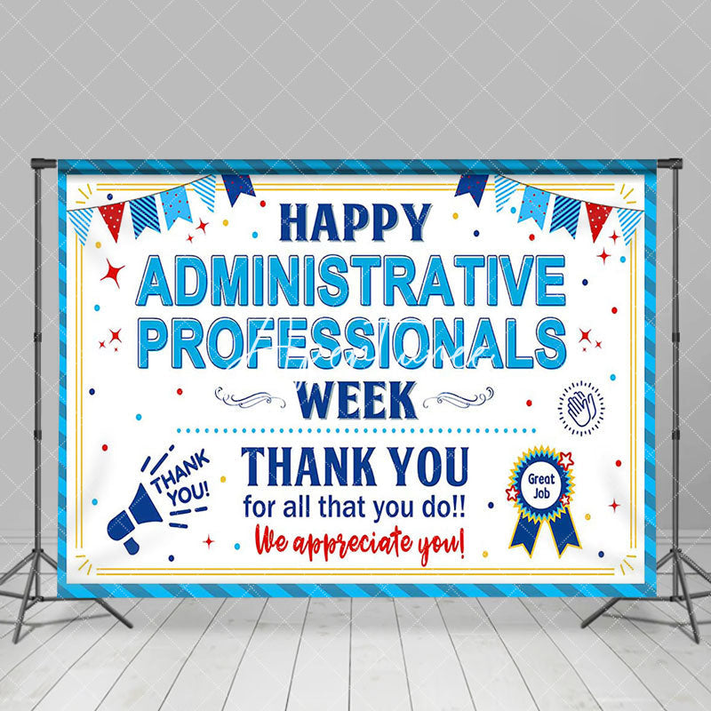 Aperturee - Aperturee Blue Stripe Administrative Professionals Backdrop